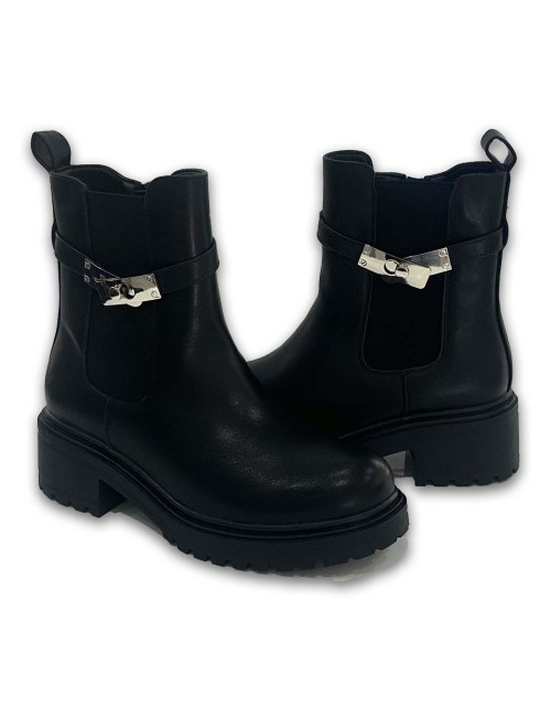 Μποτάκια με φερμουάρ και λάστιχο W25275