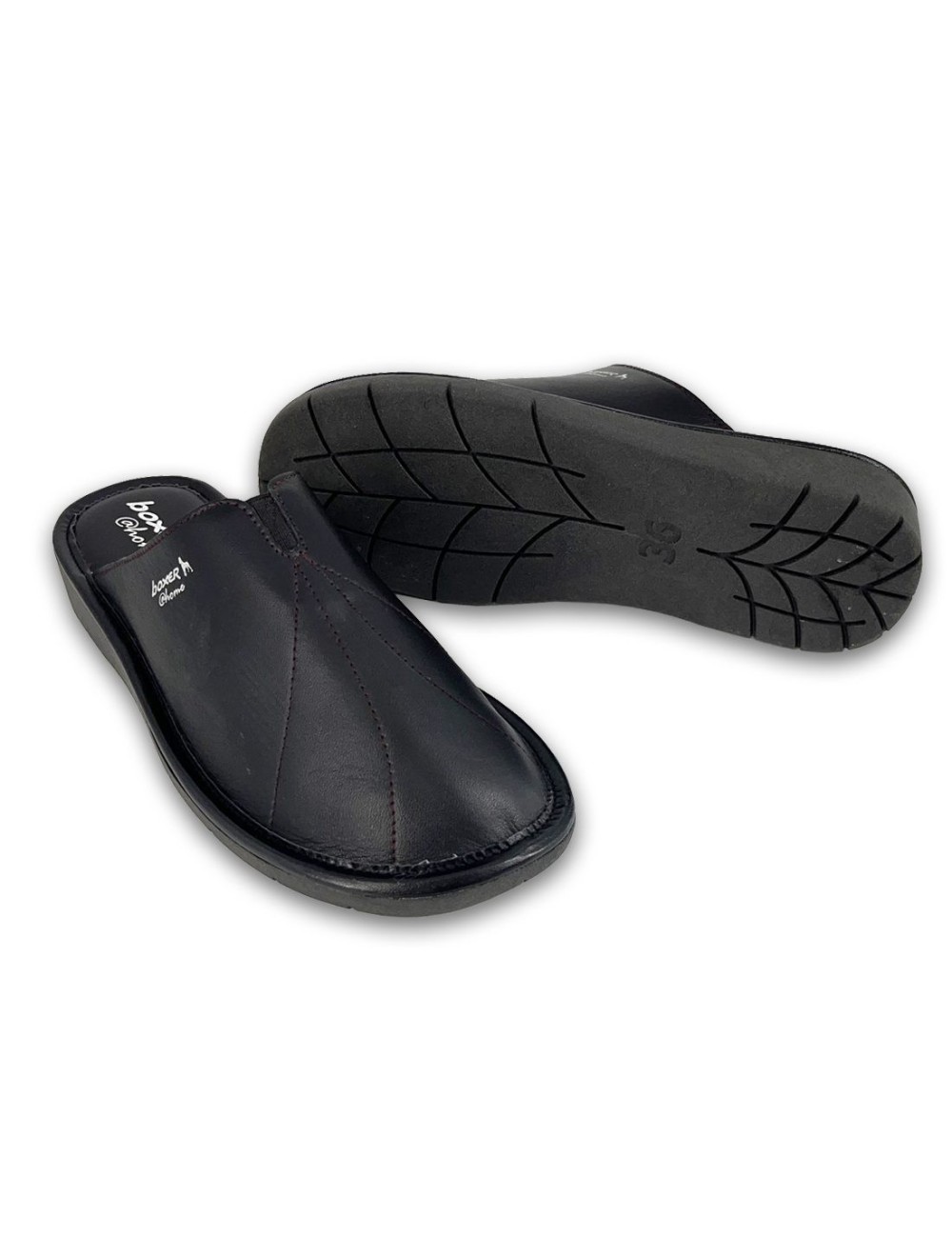 Γυναικείες δερμάτινες παντόφλες Boxer