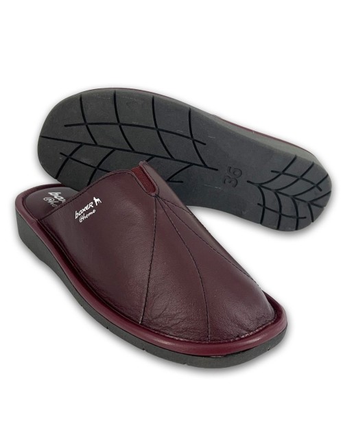 Γυναικείες δερμάτινες παντόφλες Boxer