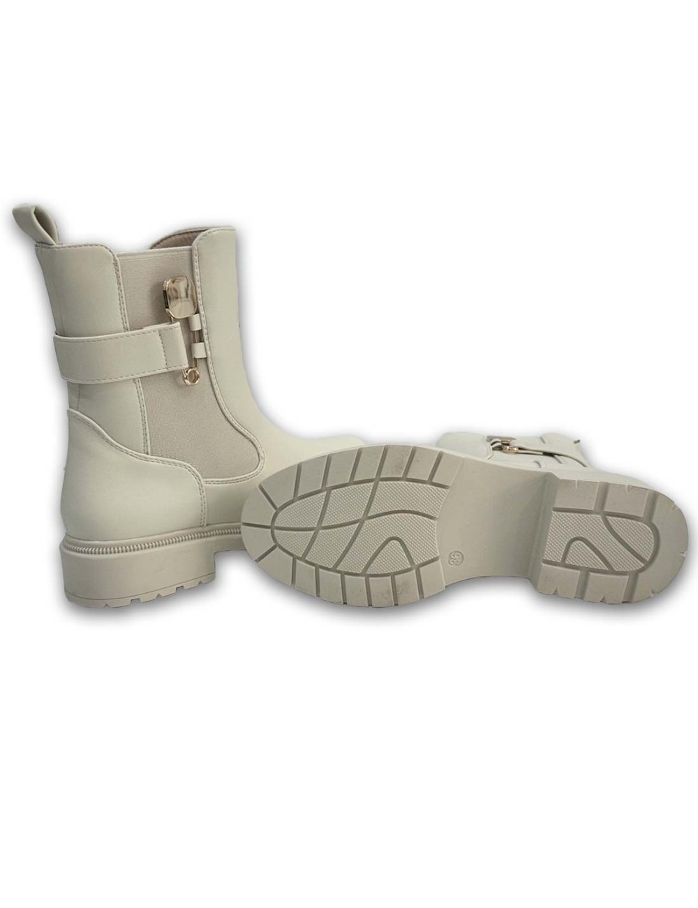 Μποτάκια με φερμουάρ και λάστιχο W24328