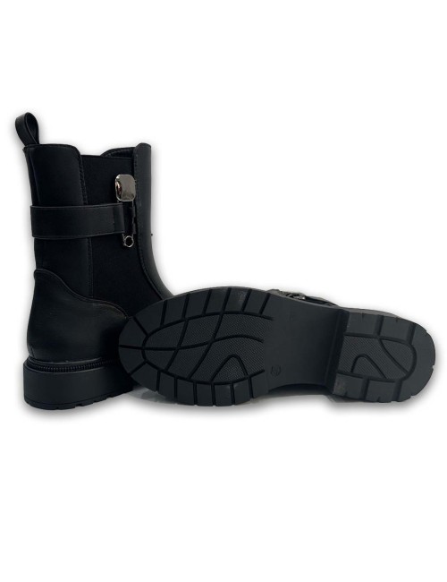 Μποτάκια με φερμουάρ και λάστιχο W24328